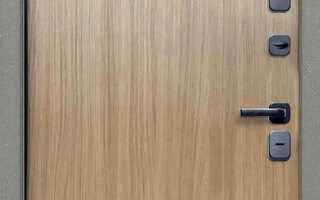 входная дверь в квартиру в новостройке с внутренней отделкой ламинатом